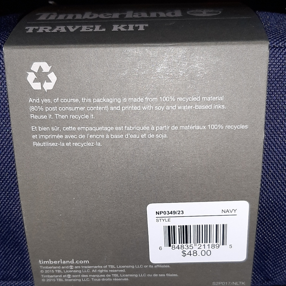 Timberland Travel Kit 2 blue Tan sold @two Blue travel bags avaible - Picture 2 of 6